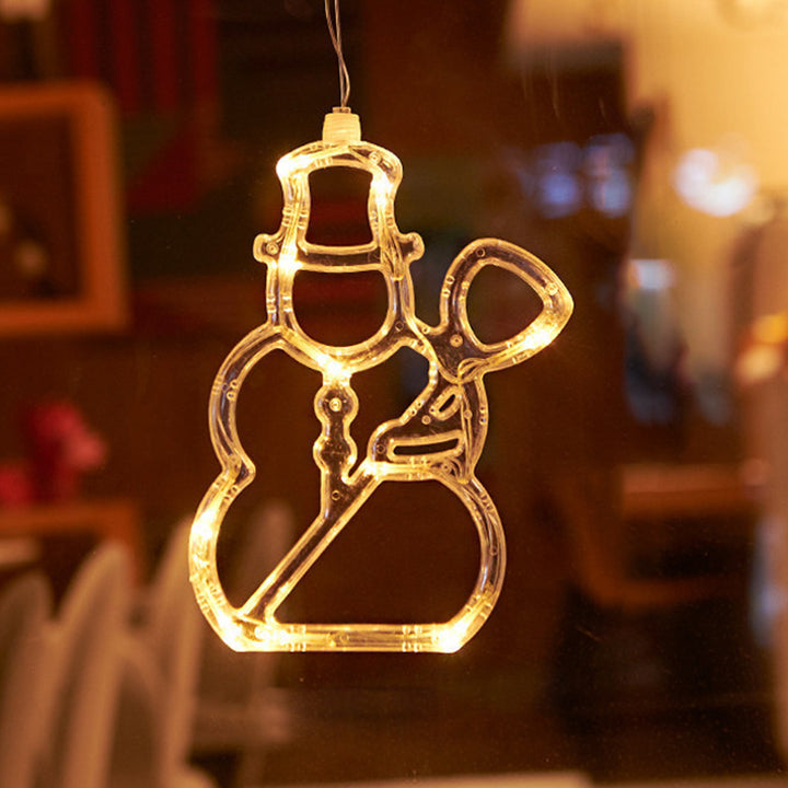 Moderne Art Deco Batterie PVC Weihnachtsbaum Rentier Glocke Schneemann Dekoration LED Wandleuchte Saugnapflicht Für Schlafzimmer 