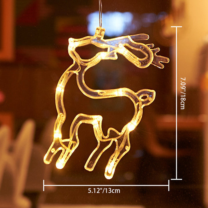 Moderne Art Deco Batterie PVC Weihnachtsbaum Rentier Glocke Schneemann Dekoration LED Wandleuchte Saugnapflicht Für Schlafzimmer 
