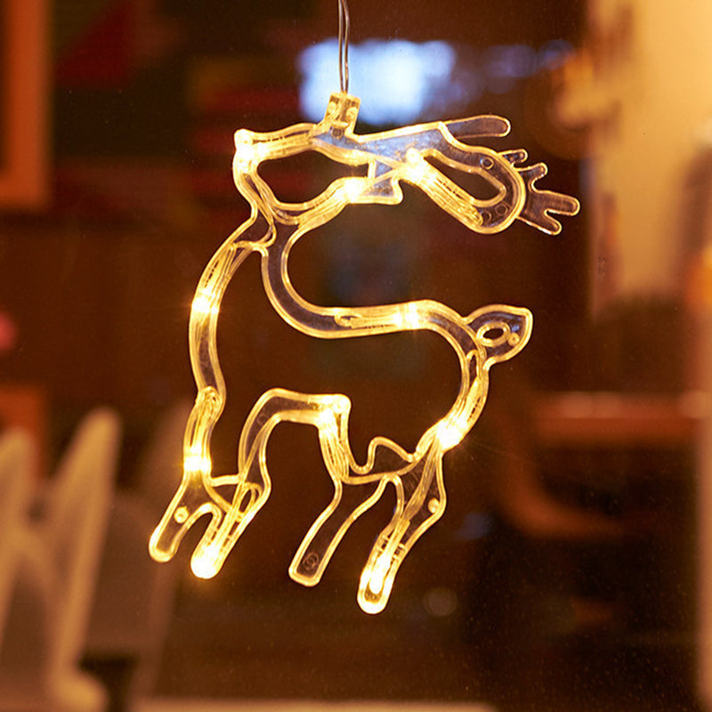 Moderne Art Deco Batterie PVC Weihnachtsbaum Rentier Glocke Schneemann Dekoration LED Wandleuchte Saugnapflicht Für Schlafzimmer 
