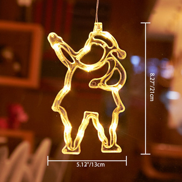 Moderne Art Deco Batterie PVC Weihnachtsbaum Rentier Glocke Schneemann Dekoration LED Wandleuchte Saugnapflicht Für Schlafzimmer 