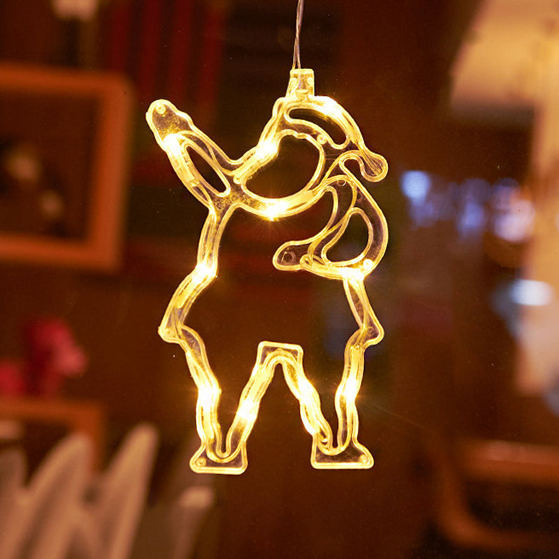 Moderne Art Deco Batterie PVC Weihnachtsbaum Rentier Glocke Schneemann Dekoration LED Wandleuchte Saugnapflicht Für Schlafzimmer 