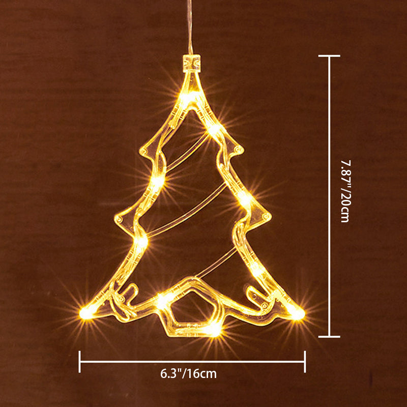 Moderne Art Deco Batterie PVC Weihnachtsbaum Rentier Glocke Schneemann Dekoration LED Wandleuchte Saugnapflicht Für Schlafzimmer 