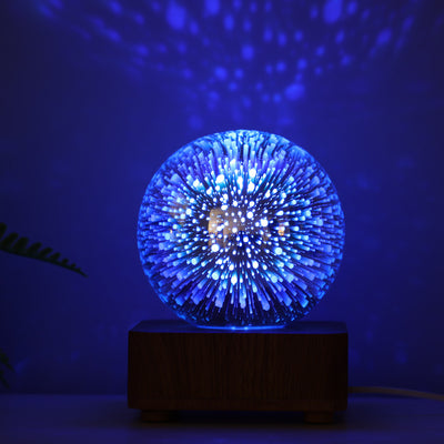 مصباح طاولة LED على شكل كرة زجاجية بتصميم آرت ديكو حديث من ABS USB لغرفة النوم 