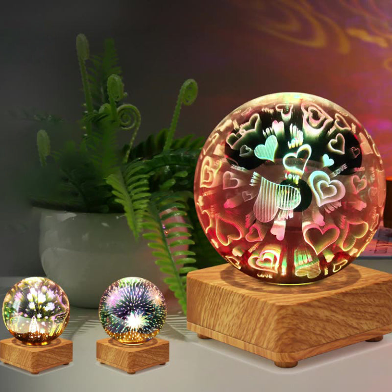 Lampe de table LED en forme de feu d&