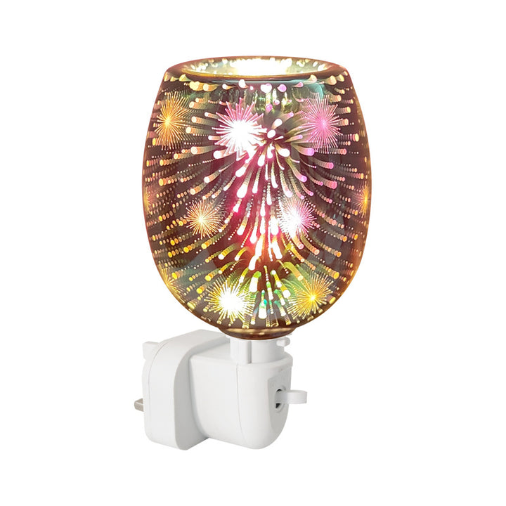Moderno Arte Deco Vidrio PP Cilindro Fuegos Artificiales LED Cera Derretida Iluminación Luz Nocturna Para Mesita de Noche 