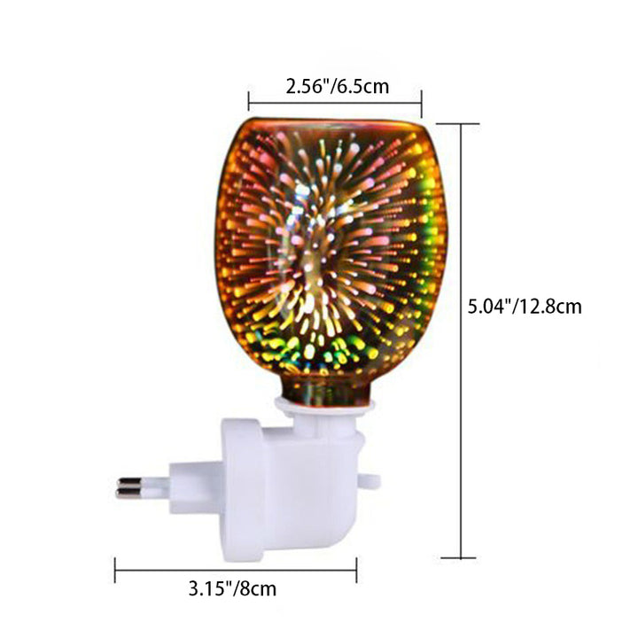 Moderno Arte Deco Vidrio PP Cilindro Fuegos Artificiales LED Cera Derretida Iluminación Luz Nocturna Para Mesita de Noche 