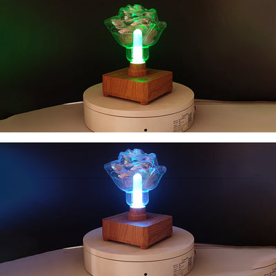 Zeitgenössische kreative USB-aufladbare ABS PET Rosenbirne LED Tischlampe Nachtlicht für Schlafzimmer 