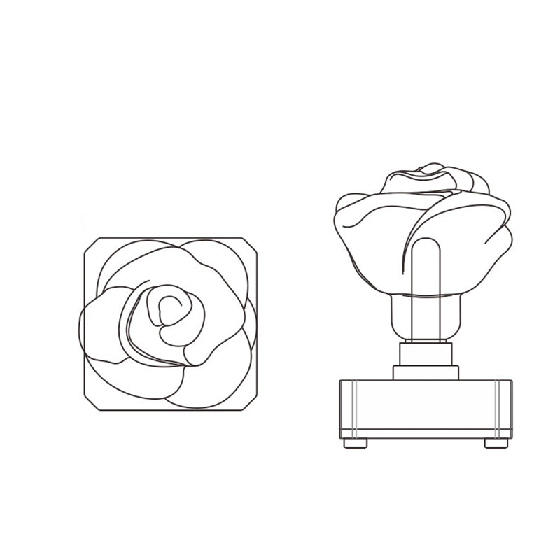 Lámpara de mesa LED con forma de rosa, creativa contemporánea, recargable por USB, de ABS y PET, luz nocturna para dormitorio 