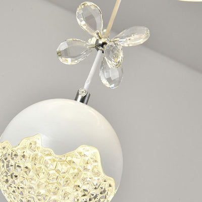 Chandeliers LED en fer, aluminium, cristal, PVC tordu en forme de boule et cylindre nordique contemporain pour salle à manger 