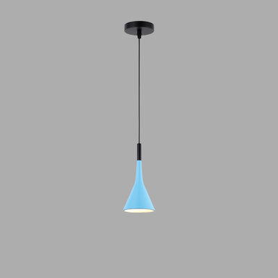 Suspension Luminaire Contemporain Nordique Conique en Fer avec 1 Lumière Pour Chevet 