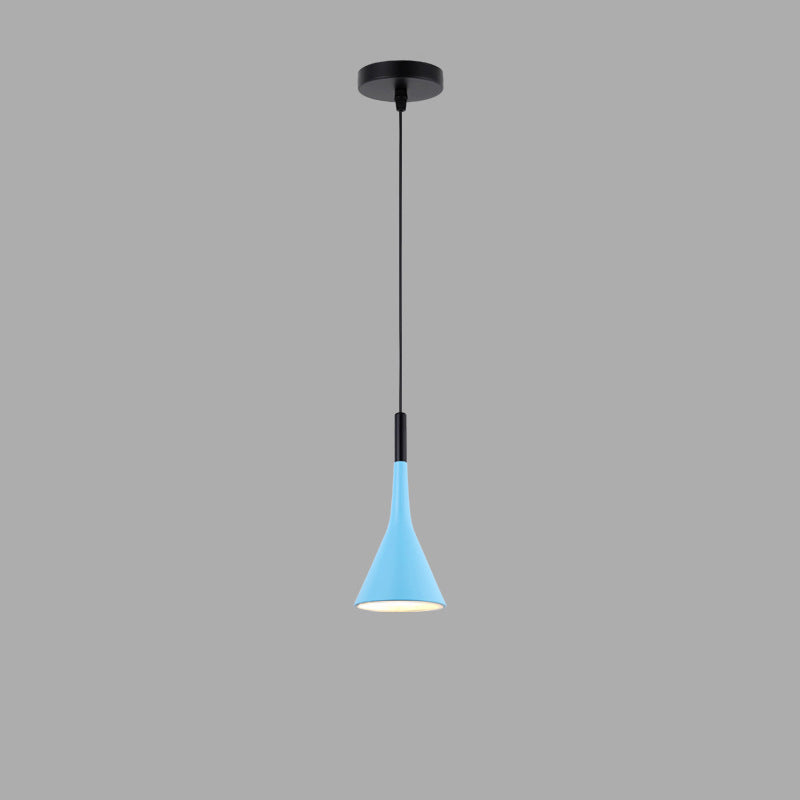 Suspension Luminaire Contemporain Nordique Conique en Fer avec 1 Lumière Pour Chevet 