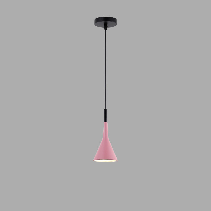 Suspension Luminaire Contemporain Nordique Conique en Fer avec 1 Lumière Pour Chevet 
