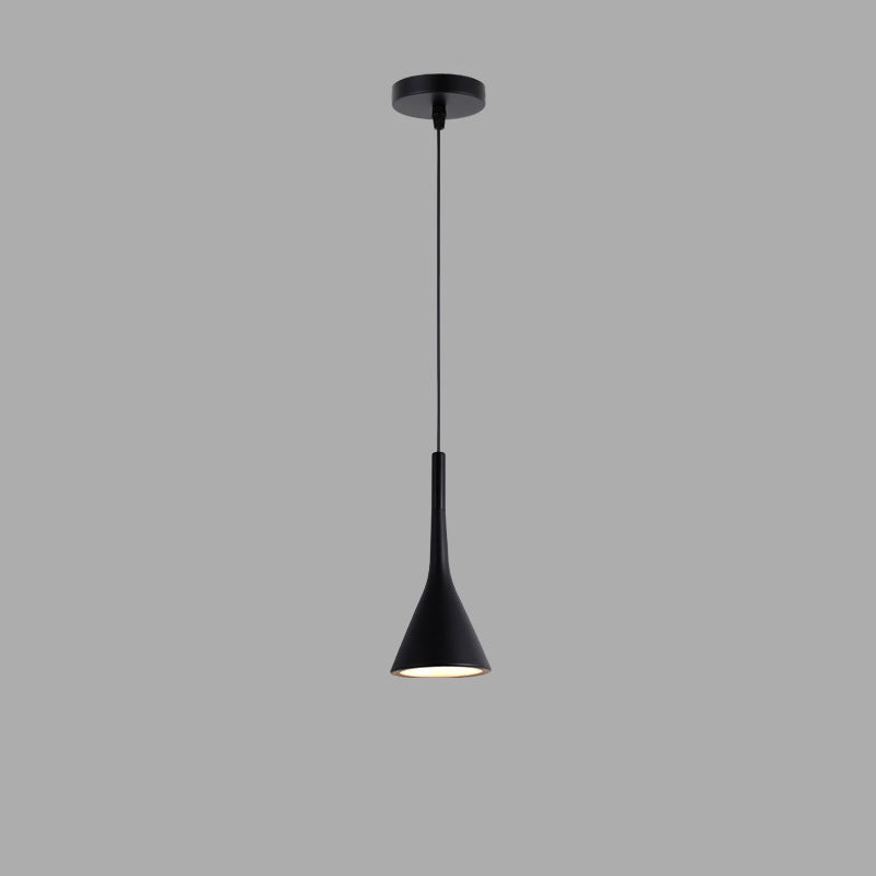 Suspension Luminaire Contemporain Nordique Conique en Fer avec 1 Lumière Pour Chevet 