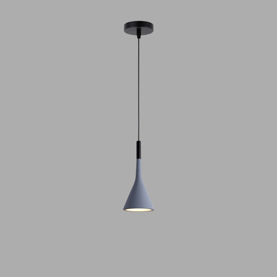 Suspension Luminaire Contemporain Nordique Conique en Fer avec 1 Lumière Pour Chevet 