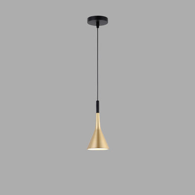 Suspension Luminaire Contemporain Nordique Conique en Fer avec 1 Lumière Pour Chevet 