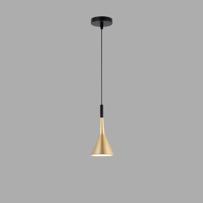 Suspension Luminaire Contemporain Nordique Conique en Fer avec 1 Lumière Pour Chevet 