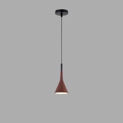 Suspension Luminaire Contemporain Nordique Conique en Fer avec 1 Lumière Pour Chevet 