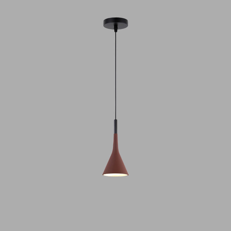 Suspension Luminaire Contemporain Nordique Conique en Fer avec 1 Lumière Pour Chevet 