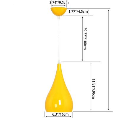 Zeitgenössische nordische Eisen-Holz-Aluminium-Kürbis-Wassertropfen 1-Licht-Pendelleuchte für das Esszimmer 