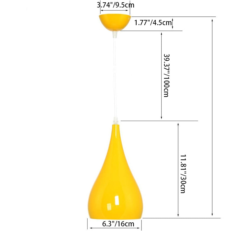 Zeitgenössische nordische Eisen-Holz-Aluminium-Kürbis-Wassertropfen 1-Licht-Pendelleuchte für das Esszimmer 