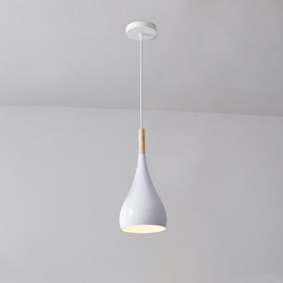 Zeitgenössische nordische Eisen-Holz-Aluminium-Kürbis-Wassertropfen 1-Licht-Pendelleuchte für das Esszimmer 