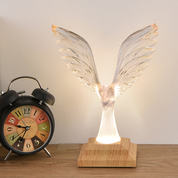 Zeitgenössische Kreative USB ABS Acryl Spannweite Adler Aroma LED Tischlampe Nachtlicht Für Nachttisch 