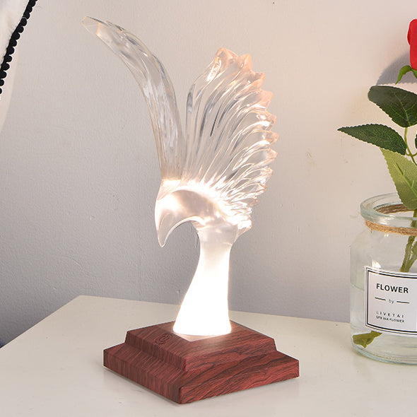 Zeitgenössische Kreative USB ABS Acryl Spannweite Adler Aroma LED Tischlampe Nachtlicht Für Nachttisch 