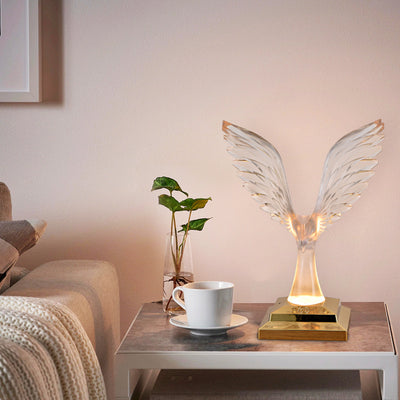 Zeitgenössische Kreative USB ABS Acryl Spannweite Adler Aroma LED Tischlampe Nachtlicht Für Nachttisch 