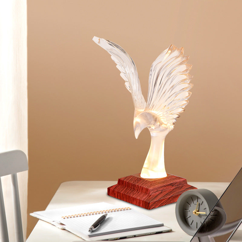 Zeitgenössische Kreative USB ABS Acryl Spannweite Adler Aroma LED Tischlampe Nachtlicht Für Nachttisch 