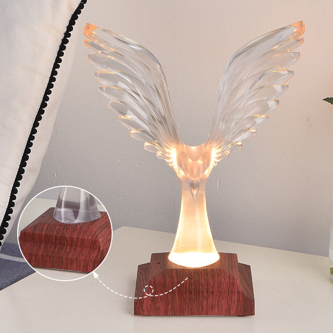 Zeitgenössische Kreative USB ABS Acryl Spannweite Adler Aroma LED Tischlampe Nachtlicht Für Nachttisch 