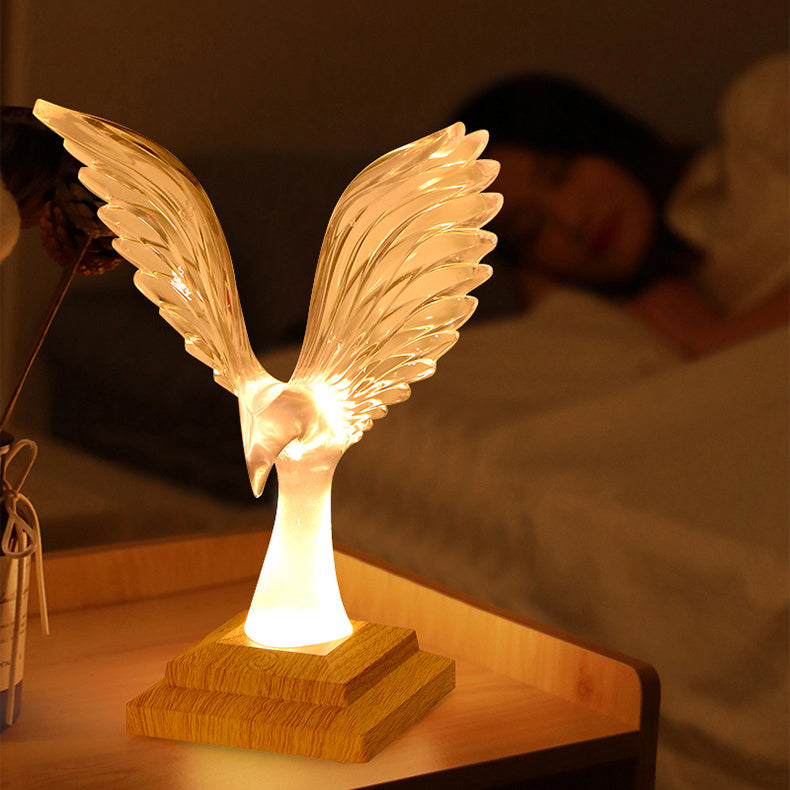 Zeitgenössische Kreative USB ABS Acryl Spannweite Adler Aroma LED Tischlampe Nachtlicht Für Nachttisch 