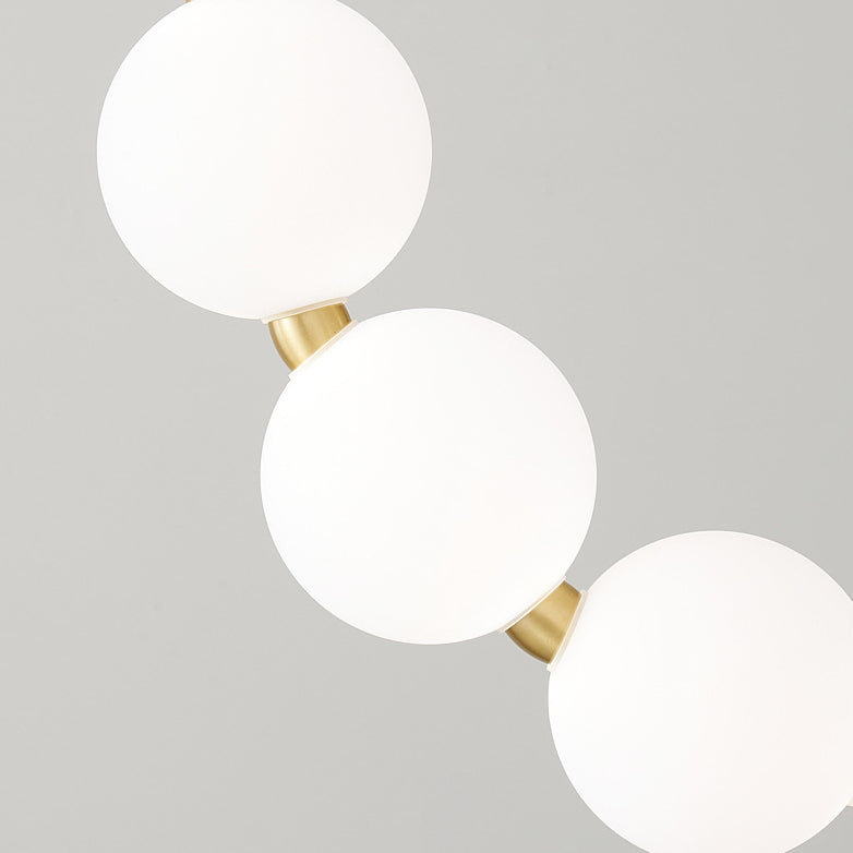 Lustre contemporain nordique en cuivre acrylique avec perles et perles LED pour salon 