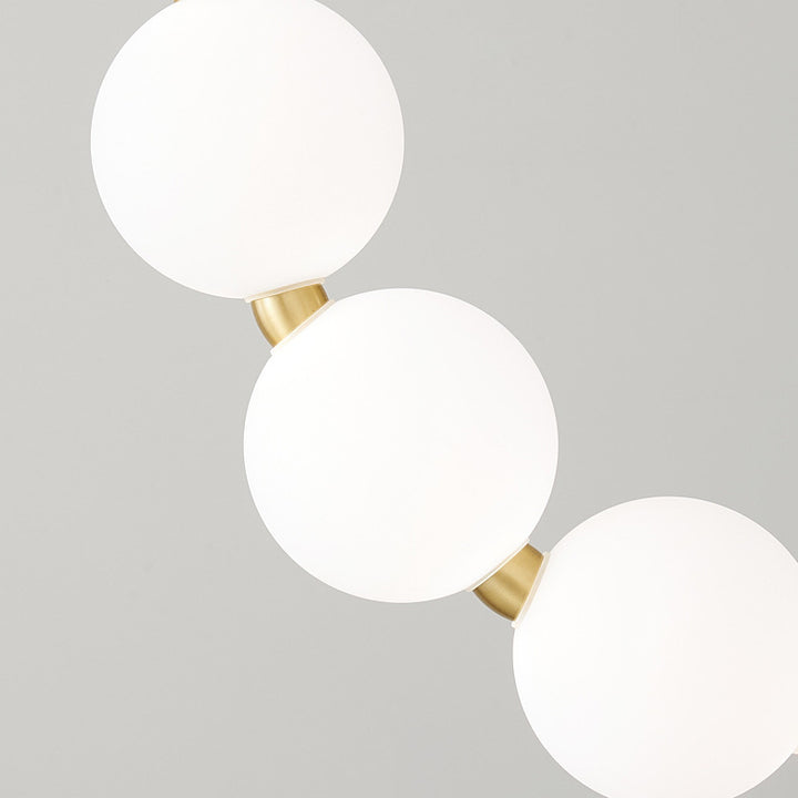 Lustre contemporain nordique en cuivre acrylique avec perles et perles LED pour salon 