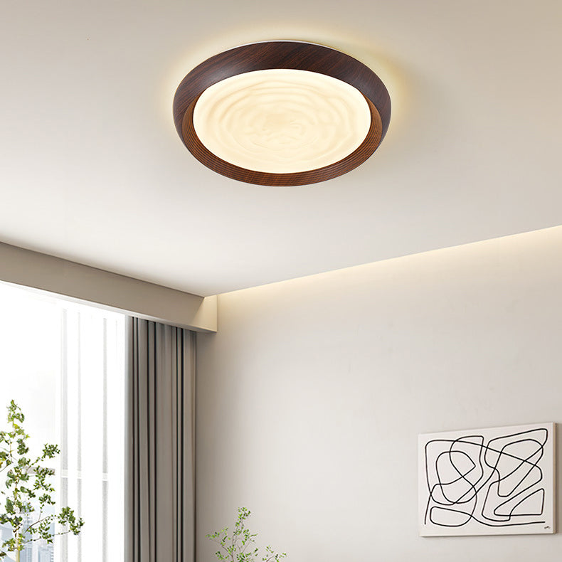 Luz de techo LED de montaje empotrado con remolino redondo de hierro acrílico escandinavo contemporáneo para dormitorio 