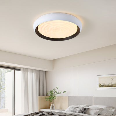 Luz de techo LED de montaje empotrado con remolino redondo de hierro acrílico escandinavo contemporáneo para dormitorio 