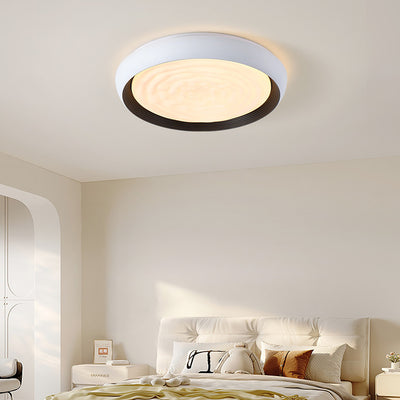 Luz de techo LED de montaje empotrado con remolino redondo de hierro acrílico escandinavo contemporáneo para dormitorio 