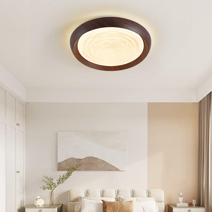 Plafonnier LED en acrylique et fer contemporain scandinave rond avec tourbillon pour chambre 