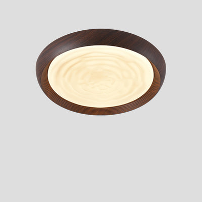 Luz de techo LED de montaje empotrado con remolino redondo de hierro acrílico escandinavo contemporáneo para dormitorio 