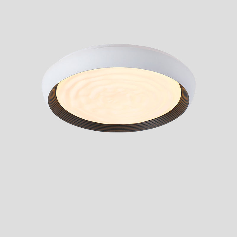 Luz de techo LED de montaje empotrado con remolino redondo de hierro acrílico escandinavo contemporáneo para dormitorio 