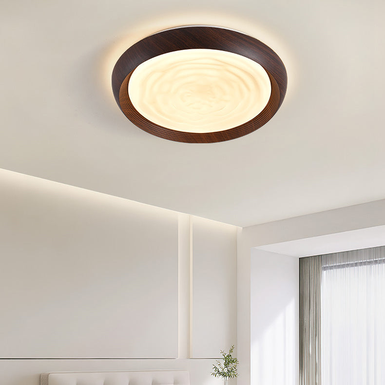 Luz de techo LED de montaje empotrado con remolino redondo de hierro acrílico escandinavo contemporáneo para dormitorio 