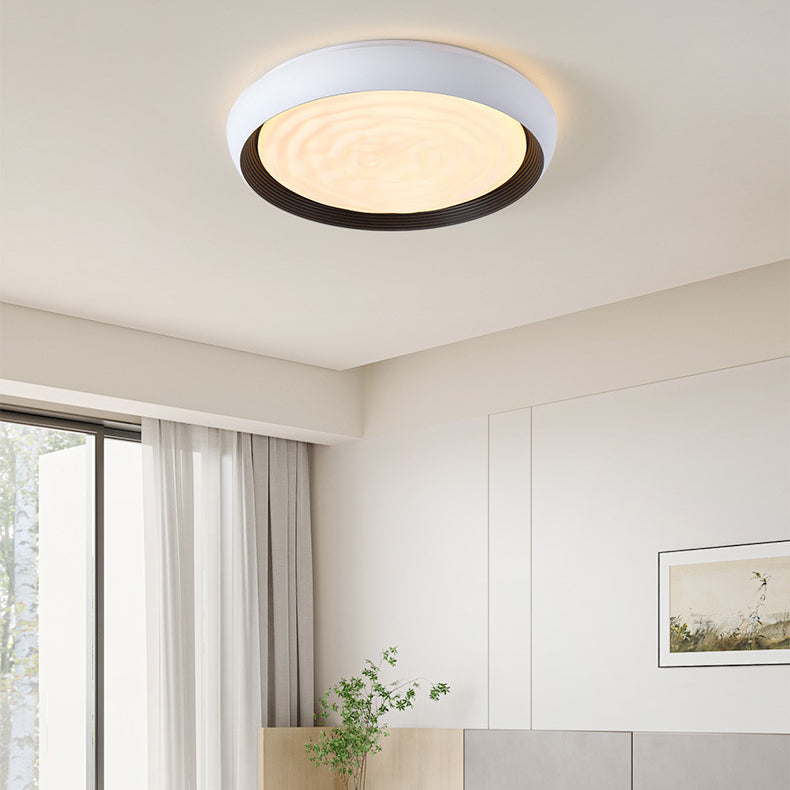 Luz de techo LED de montaje empotrado con remolino redondo de hierro acrílico escandinavo contemporáneo para dormitorio 