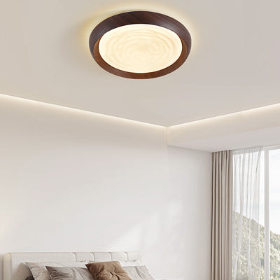 Luz de techo LED de montaje empotrado con remolino redondo de hierro acrílico escandinavo contemporáneo para dormitorio 