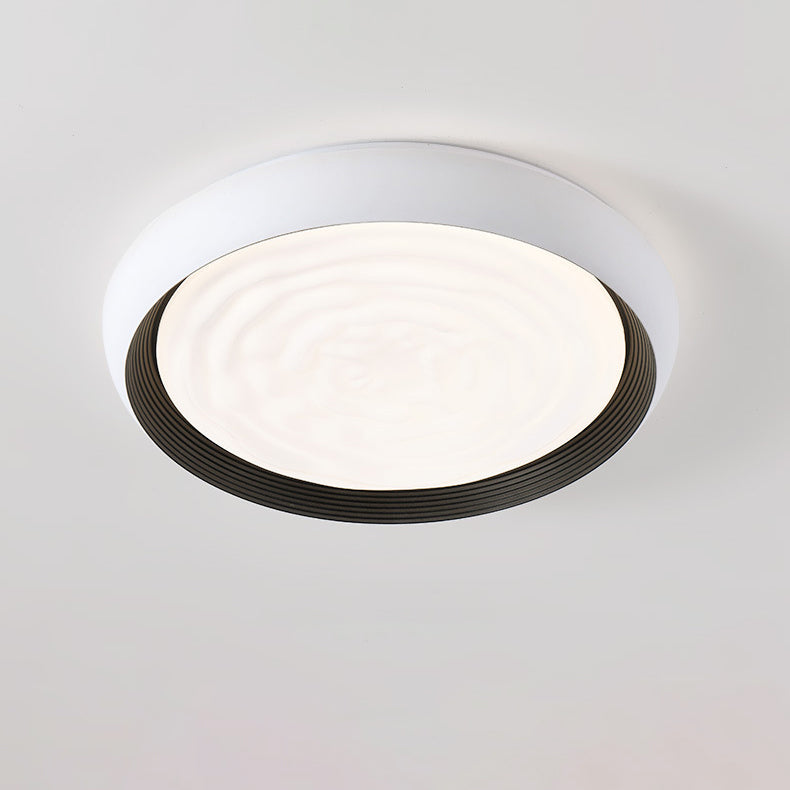 Luz de techo LED de montaje empotrado con remolino redondo de hierro acrílico escandinavo contemporáneo para dormitorio 