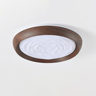 Luz de techo LED de montaje empotrado con remolino redondo de hierro acrílico escandinavo contemporáneo para dormitorio 