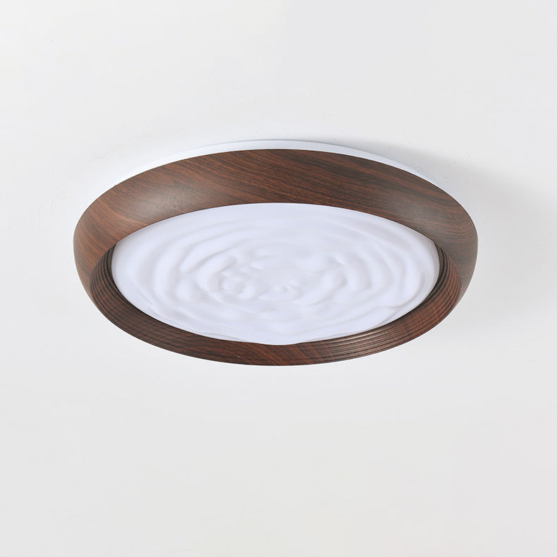 Luz de techo LED de montaje empotrado con remolino redondo de hierro acrílico escandinavo contemporáneo para dormitorio 