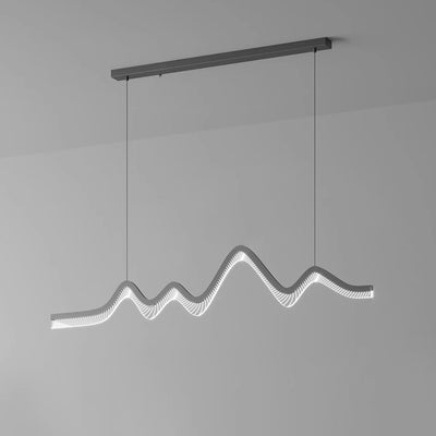 Zeitgenössische nordische Eisen-Aluminium-Acryl-Schmetterlingswellen-LED-Kronleuchter Insellicht für das Esszimmer 