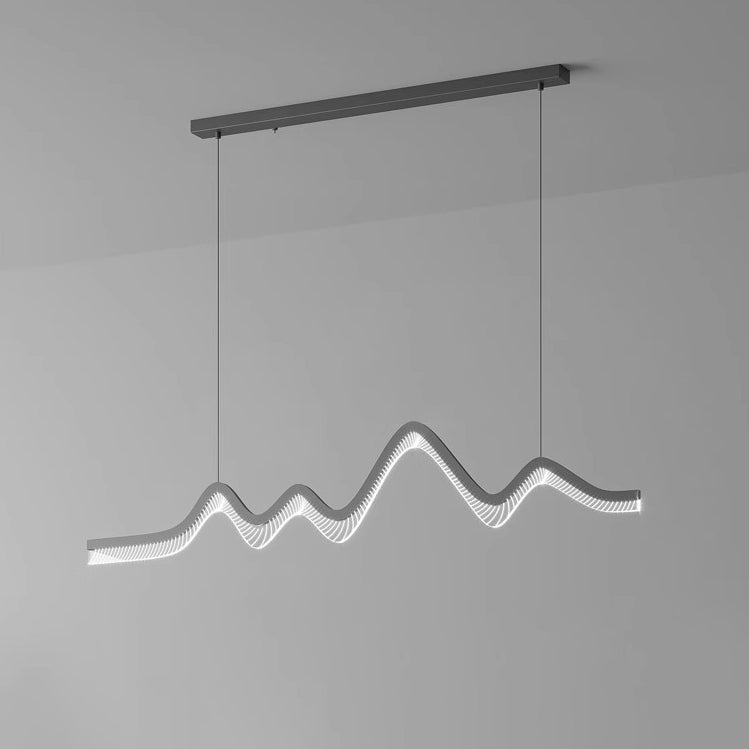 Zeitgenössische nordische Eisen-Aluminium-Acryl-Schmetterlingswellen-LED-Kronleuchter Insellicht für das Esszimmer 