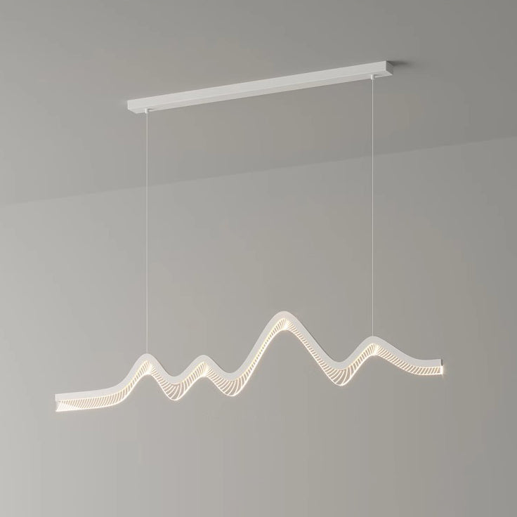 Zeitgenössische nordische Eisen-Aluminium-Acryl-Schmetterlingswellen-LED-Kronleuchter Insellicht für das Esszimmer 