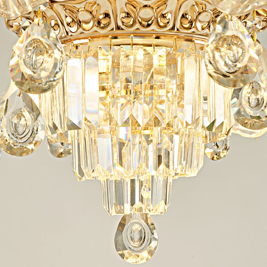 Traditional European Zinc Alloy Glass Ceramic Crystal Floral 3/6/8/10/12/15 Light Chandeliers For Living Room