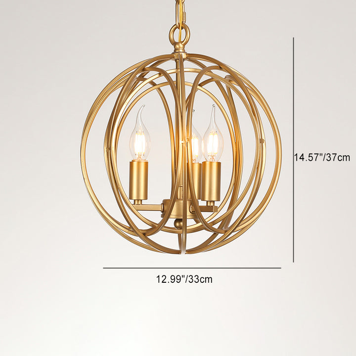 Candelabros Modernos de Bola de Hierro de Estilo Mid-century con 3 Luces para Comedor 